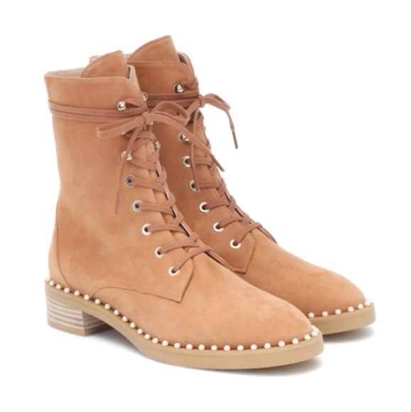 NEW STUART WEITZMAN SONDRA ANKLE BOOT IN TAN 🤎 SIZE 5  $782 - Picture 1 of 15